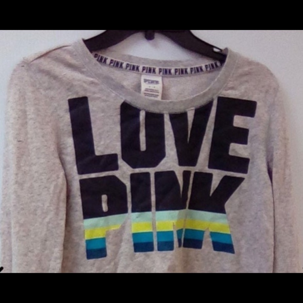 Pink Women's Gray With Black And Multi Colored Decal Size S